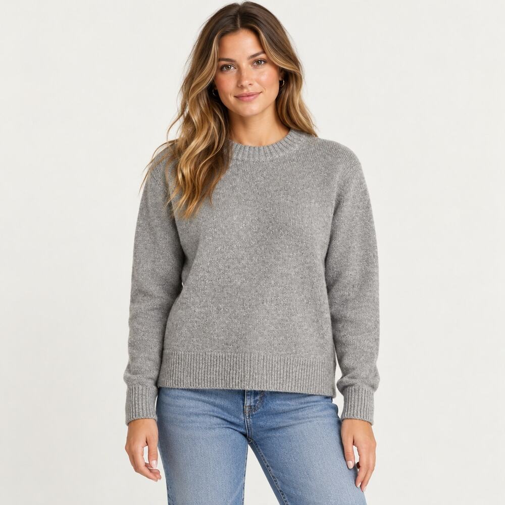 J.Crew Relaxed Crewneck Pullover Sweater Heather Ash Dove Grey Size Small NWT